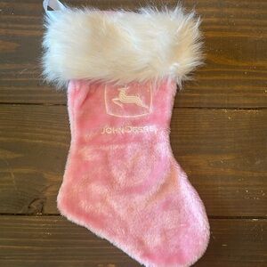 Pink Fluffy‎ John Deere Christmas Stocking 15”
